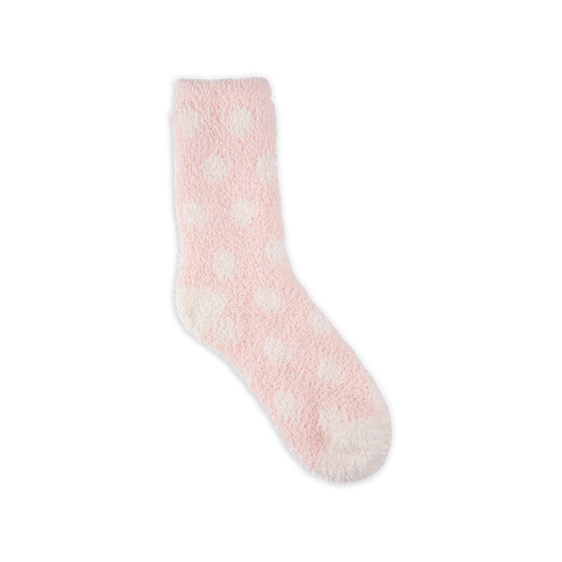 RZ025 Half-Brushed Cozy Polka Dot Striped Warm Women’s Boot Socks