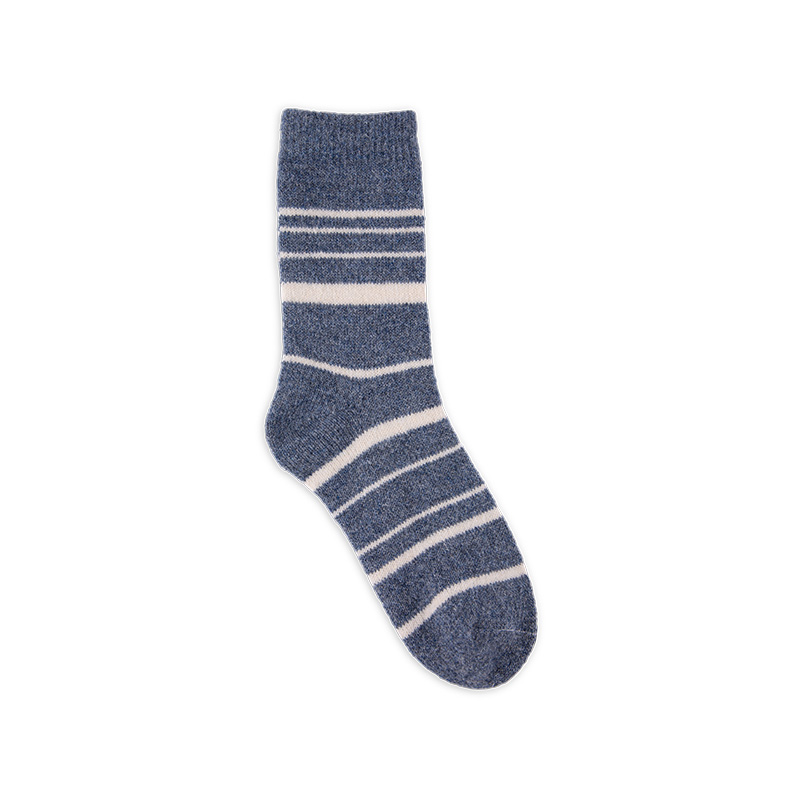 RZ121 Blue Tone Striped Soft Warm Mid-Calf Women’s Boot Socks