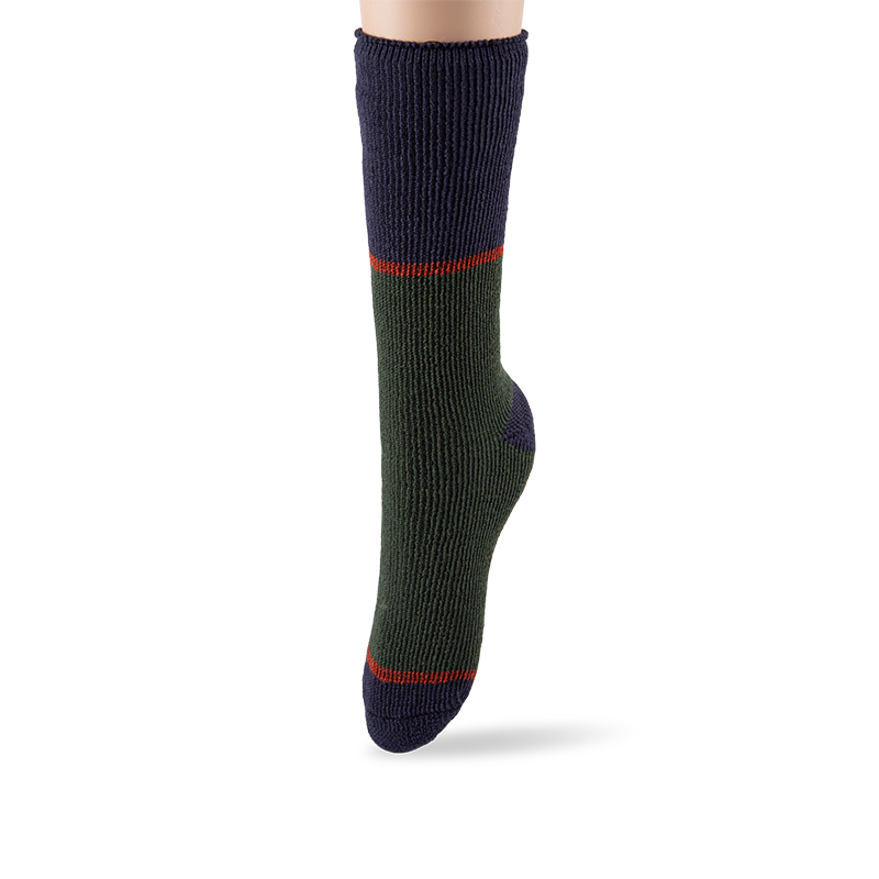 RZ114 Color-Block Striped Thickened Men's Boot Socks with Brushed Terry Lining