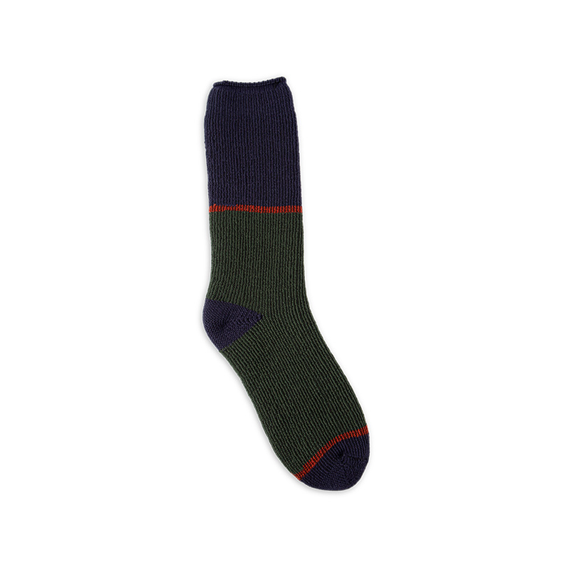 RZ114 Color-Block Striped Thickened Men's Boot Socks with Brushed Terry Lining