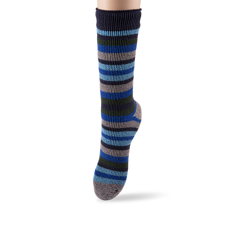 RZ114 Color-Block Striped Thickened Men's Boot Socks with Brushed Terry Lining