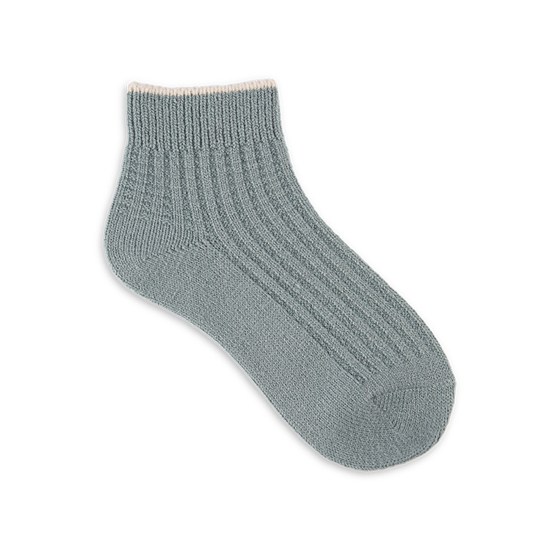 RZ101 Minimalist Solid Color Acrylic Subtle Grid Ankle Socks